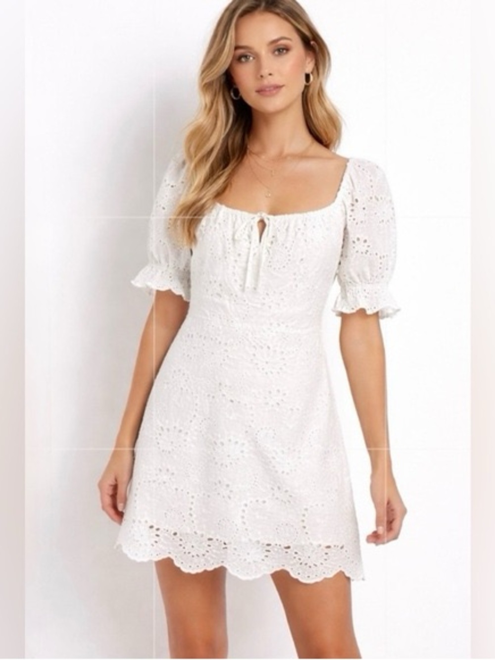 7 for all mankind white eyelet dress size XL - Picture 2 of 8